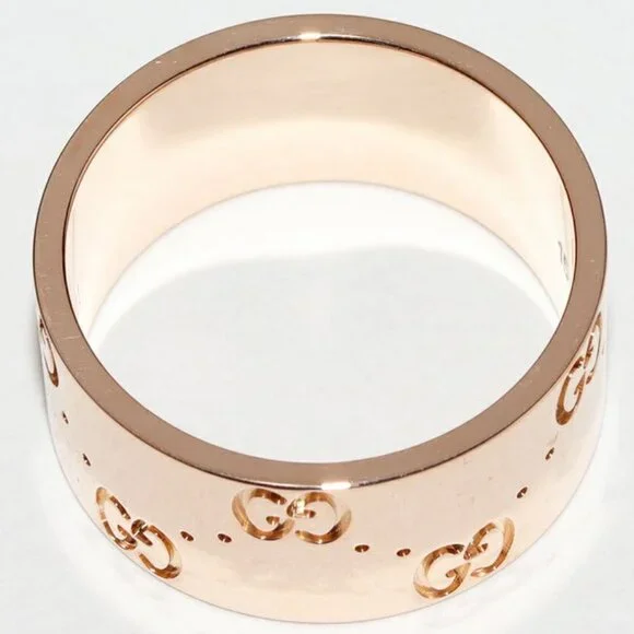 Gucci Rings 18K Pink Gold Iconic Ring Width 9 mm - Picture 3 of 5